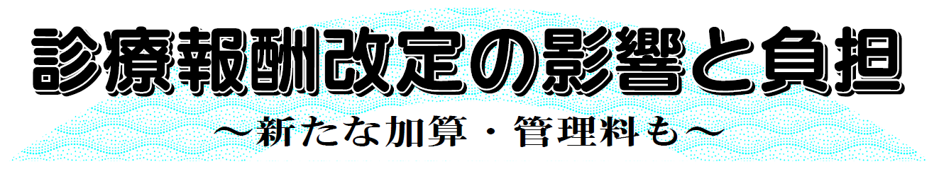 診療報酬改定の影響と負担～新たな加算・管理料も～